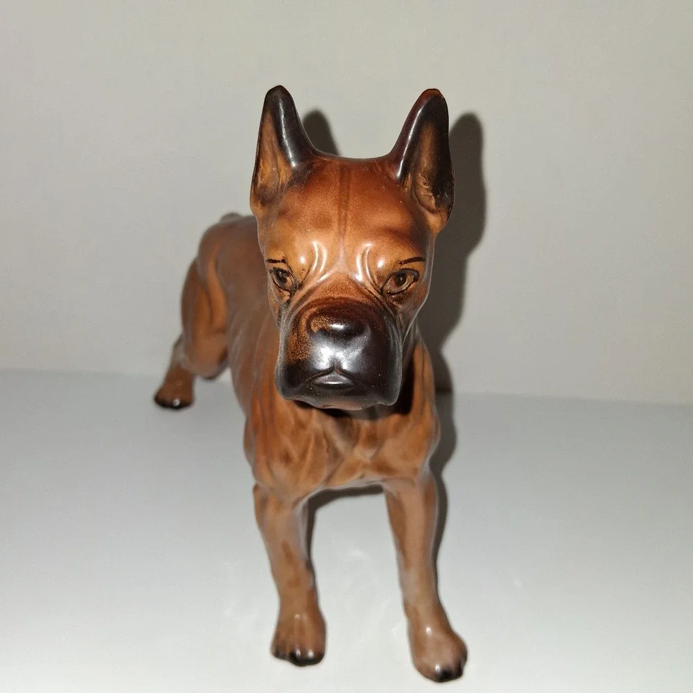 Vintage Boxer Dog Figurine Porcelain Ceramic Figure Japan - Picture 5 of 7